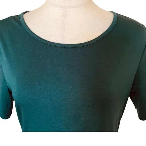 Shein Scallop Hem & Sleeve Dress Women’s Size S Teal Green Short Sleeve Casual S - Picture 2 of 11